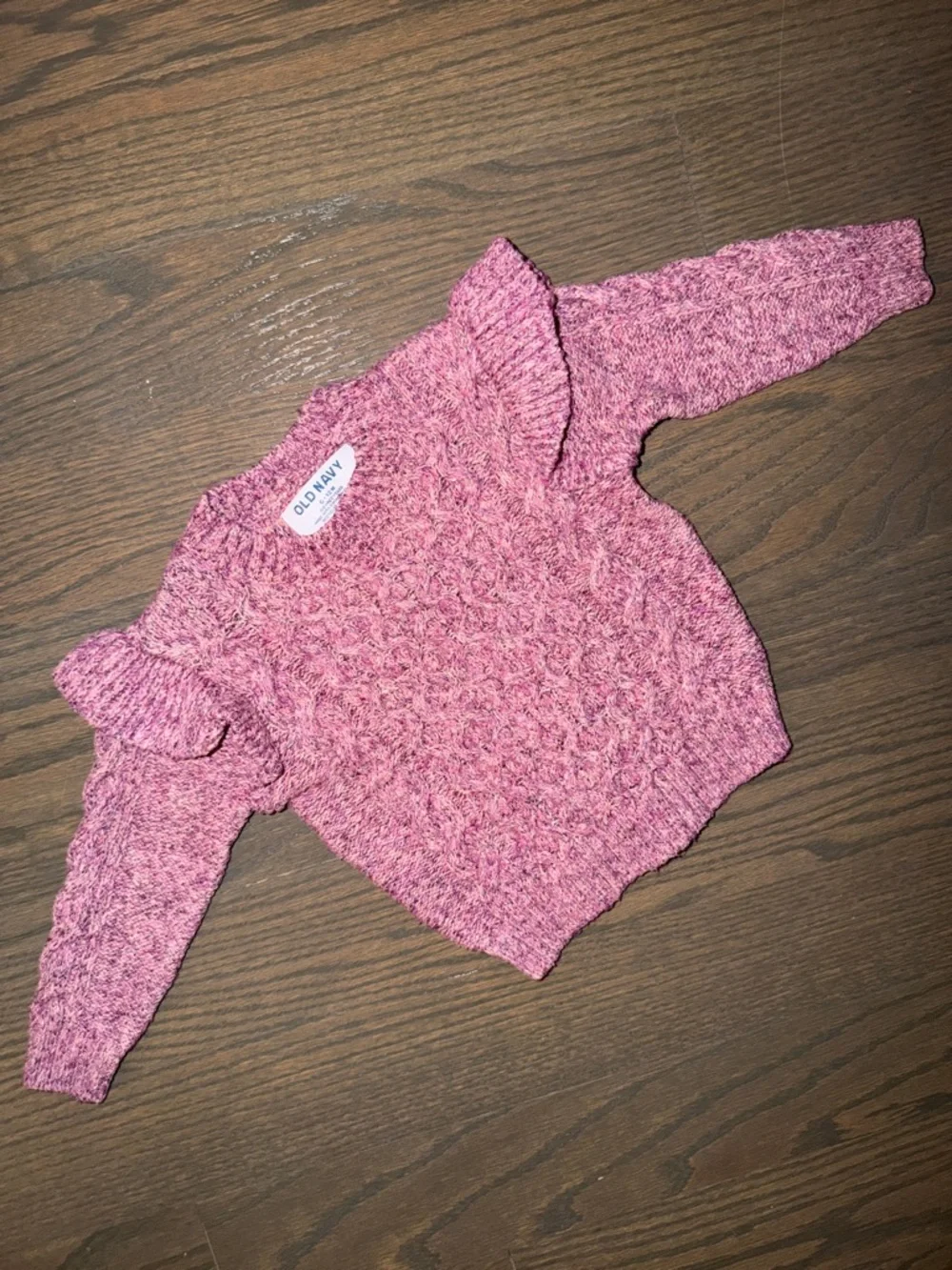 Old Navy Pink Marled Knit Sweater Set | Ruffle | 6-12M
